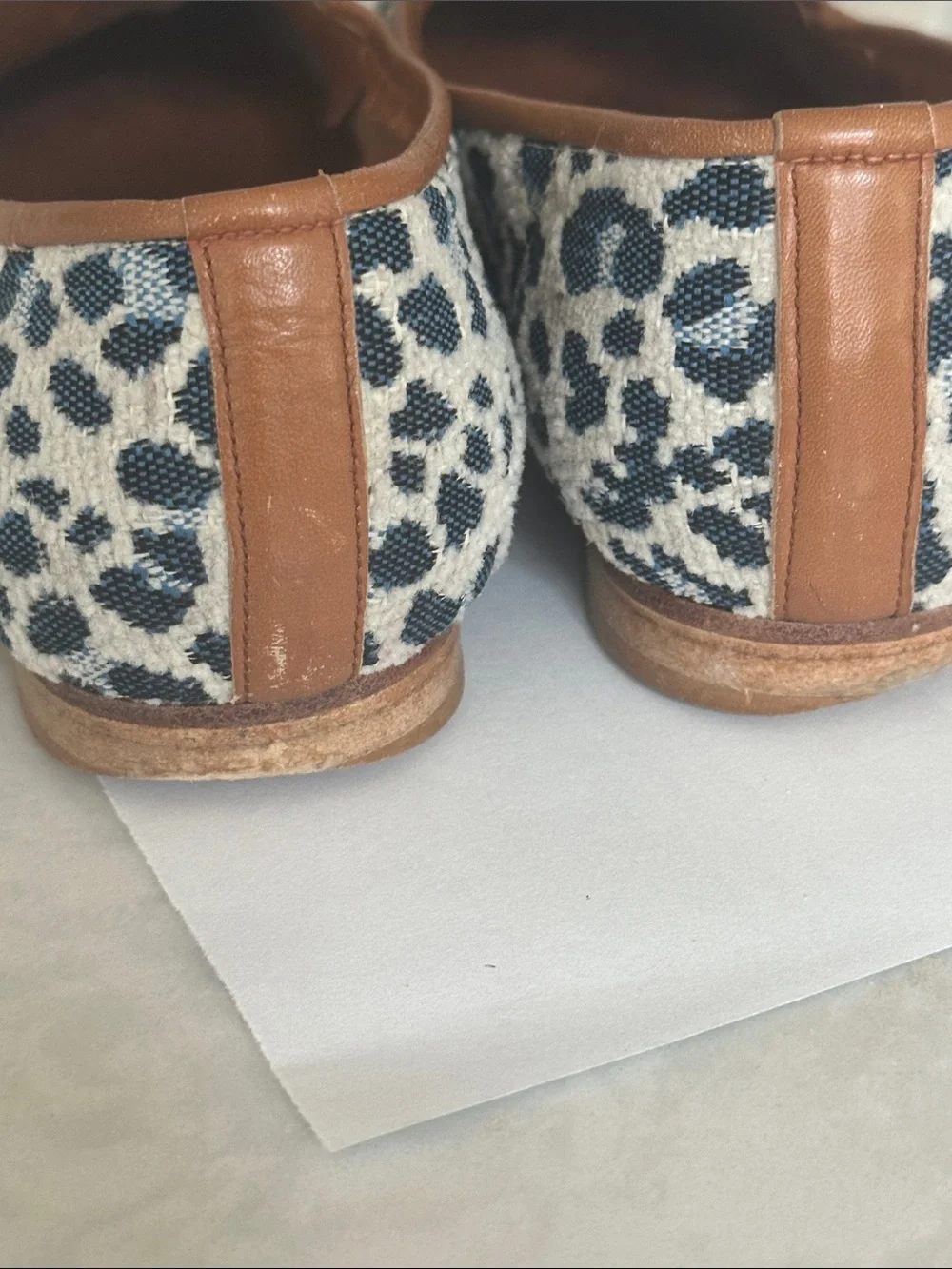 Ramon Tenza Black and Cream Woven Leopard Slip-On Loafers